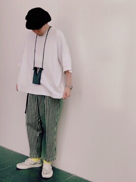 「JUNRED（ジュンレッド）のアイテム（レッグウェア）」を使った、fuzeeさん（メンズ・175cm）の夏コーディネート