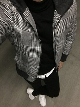 「ZARA MAN」｜「アイテム（ダウンジャケット/コート）」を使った、ShiNさん（メンズ・168cm）の冬コーディネート
