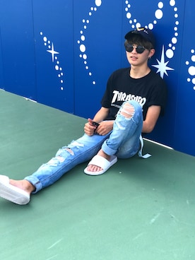 「※ALPHA（アルファ）のアイテム（キャップ）」を使った、いっくんさん（メンズ・174cm）の秋コーディネート