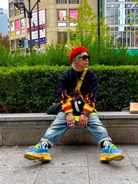 「vetements」｜「アイテム（ハンチング/ベレー帽）」を使った、Yotsuさん（メンズ・166cm）の秋コーディネート
