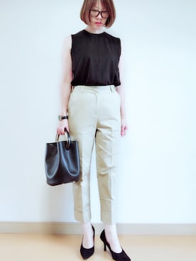 「Furryrate（ファーリーレート）のアイテム（パンツ）」を使った、junjunさん（レディース・162cm）の夏コーディネート