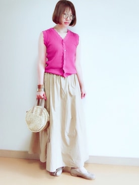 「サークルバッグ」｜「アイテム（その他トップス）」を使った、junjunさん（レディース・162cm）の夏コーディネート