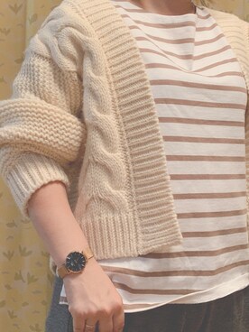「Daniel Wellington（ダニエルウェリントン）の販売終了クラシックペティット アッシュフィールド32mm（アナログ腕時計）」を使った、はらさん（レディース・148cm）の秋コーディネート