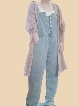 「シフォンブラウス」｜「アイテム（オールインワン・サロペット）」を使った、はらさん（レディース・146cm）の夏コーディネート