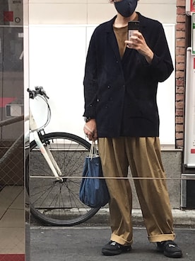 「MONKEY TIME（モンキータイム）のアイテム」を使った、DAさん（メンズ・170cm）の春コーディネート