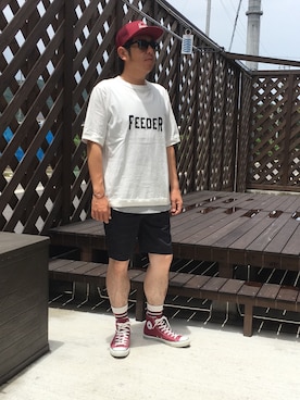 「Herschel Supply（ハーシェルサプライ）のアイテム（帽子）」を使った、だっちんさん（メンズ・173cm）の夏コーディネート