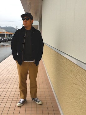 「BLUCO（ブルコ）のアイテム（ジャケット/アウター）」を使った、だっちんさん（メンズ・173cm）の冬コーディネート