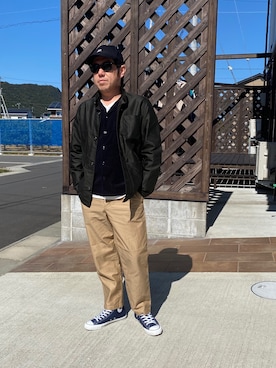 「MANUAL ALPHABET（マニュアル アルファベット）のアイテム（ジャケット/アウター）」を使った、だっちんさん（メンズ・173cm）の冬コーディネート