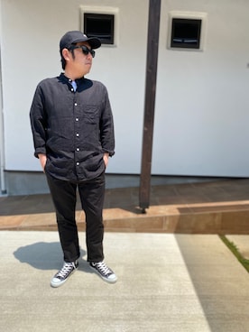 「MANUAL ALPHABET（マニュアル アルファベット）のアイテム（パンツ）」を使った、だっちんさん（メンズ・173cm）の春コーディネート