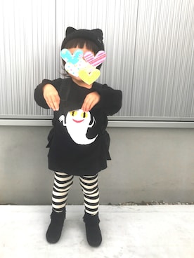 「wearhalloween2017」｜「アイテム（ニットキャップ/ビーニー）」を使った、miiiiko☺︎❤️さん（キッズ・80cm）の秋コーディネート