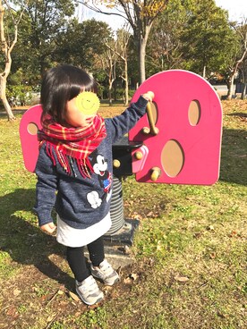 「2歳3ヶ月」｜「アイテム（スウェット）」を使った、miiiiko☺︎❤️さん（キッズ・80cm）の秋コーディネート