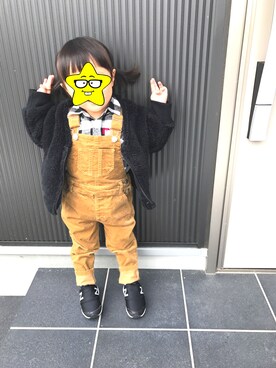 「2歳3ヶ月」｜「アイテム（オールインワン・サロペット）」を使った、miiiiko☺︎❤️さん（キッズ・80cm）の冬コーディネート