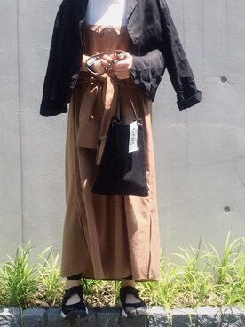 「UNRELISH（アンレリッシュ）のアイテム（シャツ/ブラウス）」を使った、かんまゆさん（レディース・153cm）の春コーディネート