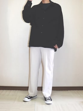 「アイテム（スラックス）」を使った、ともさん（メンズ・172cm・10代）の冬コーディネート