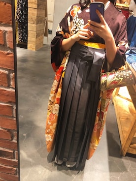 「袴」｜「アイテム（浴衣）」を使った、Ricoさん（レディース・161cm）の春コーディネート