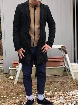 「アイテム（スリッポン）」を使った、mataさん（メンズ・173cm・20代）の冬コーディネート