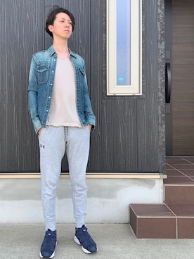 「FACTOTUM（ファクトタム）のアイテム（ジャケット/アウター）」を使った、まな。さん（メンズ・171cm）の春コーディネート
