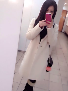 「CECIL McBEE（セシルマクビー）のアイテム（チェスターコート）」を使った、ZARさん（レディース・152cm）の冬コーディネート