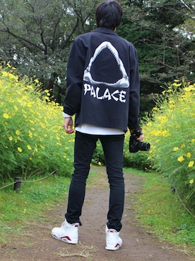 「PALACE（パレス）のアイテム（ジャケット/アウター）」を使った、おのぴさん（メンズ・178cm）の冬コーディネート