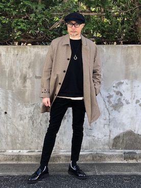 「アイテム（ステンカラーコート）」を使った、kohkixさん（メンズ・178cm・40代）の春コーディネート