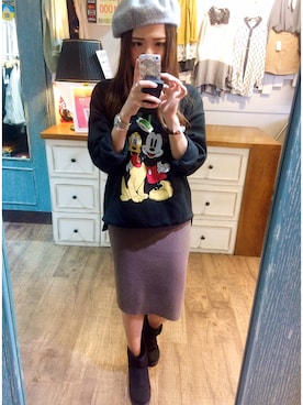 「5（ファイブ）のアイテム（帽子）」を使った、cianさん（レディース・163cm）の冬コーディネート