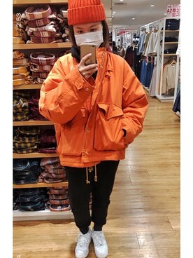 「plain-me（プレインミー）のアイテム（ジャケット/アウター）」を使った、cianさん（レディース・163cm）の冬コーディネート
