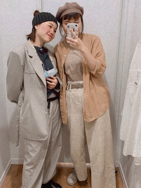 「plain-me（プレインミー）のアイテム（スーツセット）」を使った、cianさん（レディース・163cm）の冬コーディネート