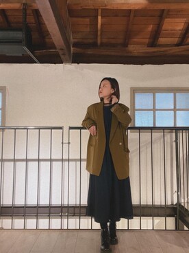 「Dr. Martens（ドクターマーチン）のDr.ﾏｰﾁﾝ　1460　8ホール（ブーツ）」を使った、cianさん（レディース・163cm）の冬コーディネート