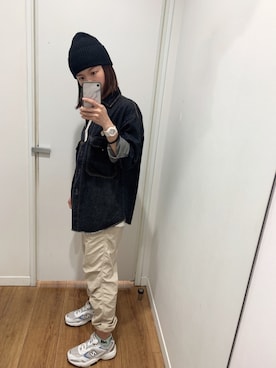 「CACO（カコ）のアイテム（ジャケット/アウター）」を使った、cianさん（レディース・163cm）の春コーディネート