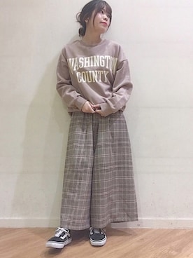 「スカーチョ」｜「アイテム（その他）」を使った、めのさん（レディース・151cm）の冬コーディネート