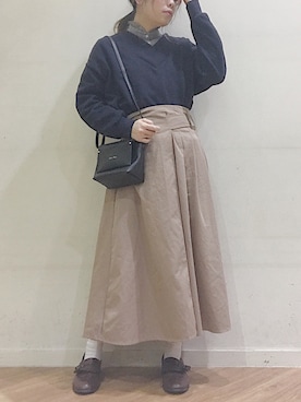 「Vネック」｜めのさん（レディース・151cm）の冬コーディネート