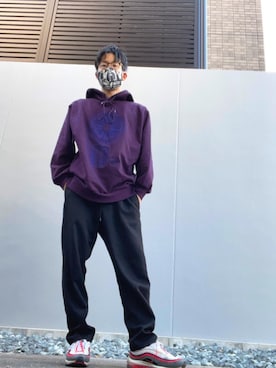 「SHAREEF（シャリーフ）のアイテム（パーカー）」を使った、Genkiさん（メンズ・174cm）の冬コーディネート