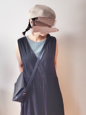 「ノースリーブニット」｜「アイテム（帽子）」を使った、𝕂𝕒𝕋（きゃっと）さん（レディース・150cm）の夏コーディネート