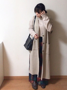 「antiqua（アンティカ）のアイテム（セットアップ）」を使った、𝕂𝕒𝕋（きゃっと）さん（レディース・150cm）の秋コーディネート