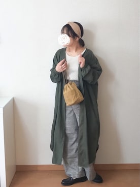 「pairmanon（ペアマノン）のアイテム（シャツワンピース）」を使った、𝕂𝕒𝕋（きゃっと）さん（レディース・150cm）の秋コーディネート