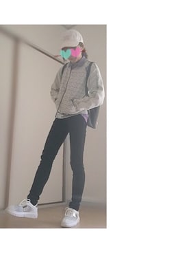 「adidas Originals（アディダスオリジナルス）のアイテム（キャップ、ホワイト系）」を使った、Yjkena/中瀬雪菜さん（レディース・148cm）の春コーディネート