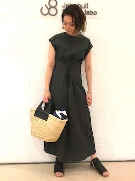 「Johnbull Private labo（ジョンブルプライベートラボ）のアイテム（ワンピース）」を使った、MAIさん（レディース・163cm）の夏コーディネート