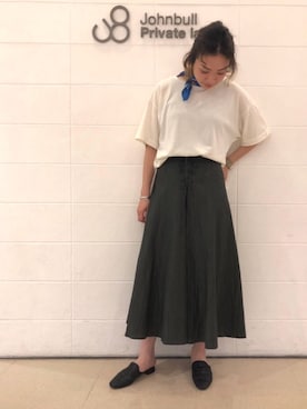 「Johnbull Private labo（ジョンブルプライベートラボ）のアイテム（スカート）」を使った、MAIさん（レディース・163cm）の夏コーディネート