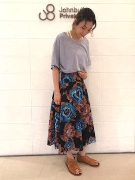 「Johnbull Private labo（ジョンブルプライベートラボ）のアイテム（スカート）」を使った、MAIさん（レディース・163cm）の夏コーディネート