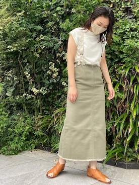 「Johnbull Private labo（ジョンブルプライベートラボ）のアイテム（スカート）」を使った、MAIさん（レディース・163cm）の夏コーディネート