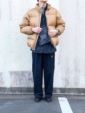 「Steven Alan（スティーブンアラン）のアイテム（ダウンジャケット/コート）」を使った、CYGさん（メンズ・178cm）の冬コーディネート