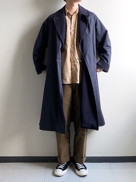 「COMOLI（コモリ）のアイテム（その他アウター）」を使った、CYGさん（メンズ・178cm）の春コーディネート