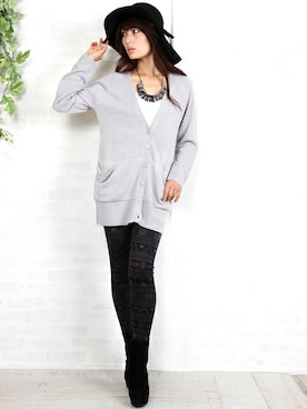 「ロングカーディガン」｜フェリーニさん（レディース・164cm）の冬コーディネート