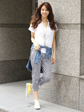 「FELLINI（フェリーニ）のアイテム」を使った、フェリーニさん（レディース・166cm）の春コーディネート