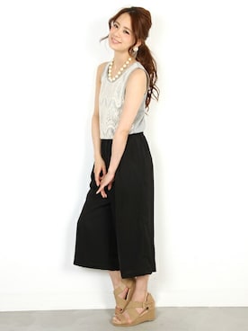 「アイテム（タンクトップ、グレー系）」を使った、フェリーニさん（レディース・156cm）の夏コーディネート