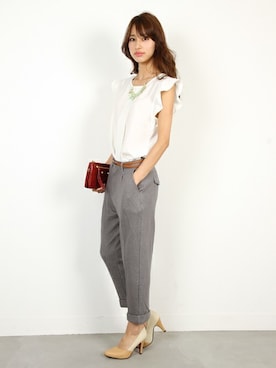 「FELLINI（フェリーニ）のアイテム（パンツ）」を使った、フェリーニさん（レディース・166cm）の夏コーディネート