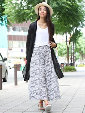 「スカーチョ」｜フェリーニさん（レディース・167cm）の夏コーディネート