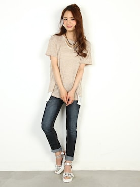 「FELLINI（フェリーニ）のアイテム」を使った、フェリーニさん（レディース・156cm）の夏コーディネート