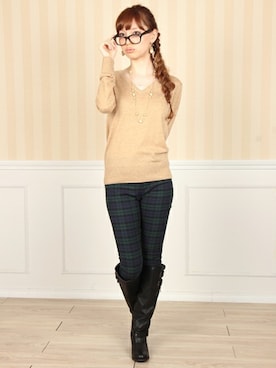 「ブラックウォッチ」｜フェリーニさん（レディース・162cm）の秋コーディネート