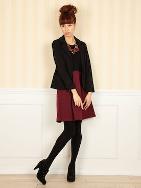 「ミニワンピ」｜フェリーニさん（レディース・166cm）の秋コーディネート